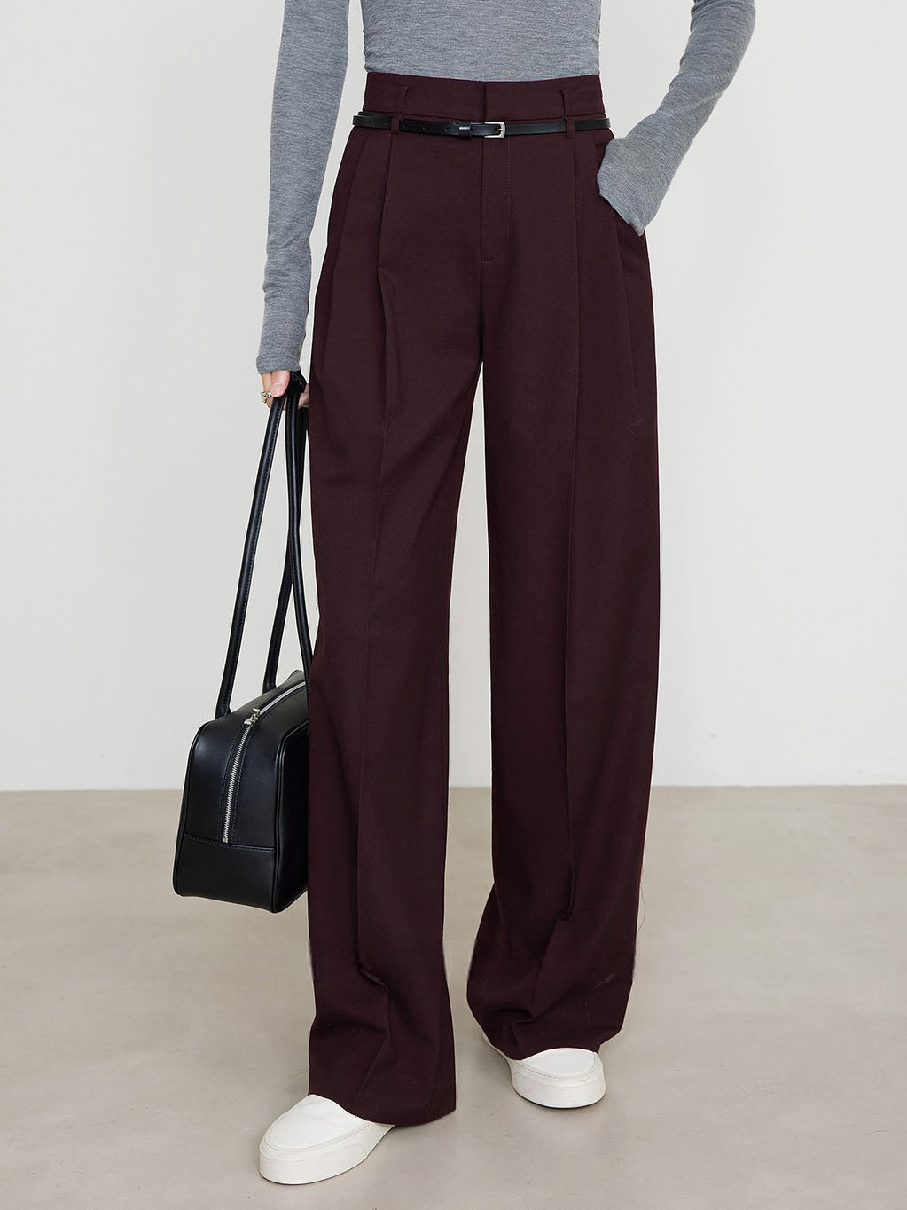 Utility High-Waist Pleated Pants Without Belt  Liora Lane Boutique Pants
