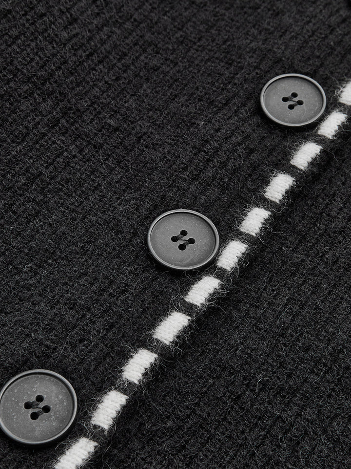 Contrast Trim Lapel Cardigan  Liora Lane Boutique Cardigans