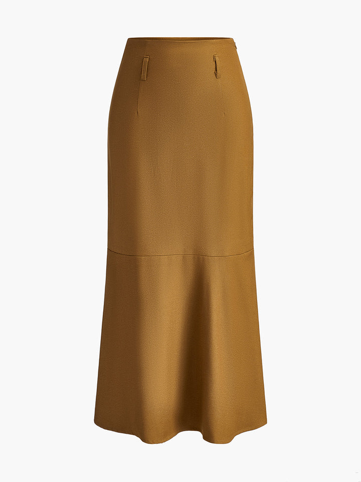 Minimalist Plain Skirt Without Belt  Liora Lane Boutique Skirts
