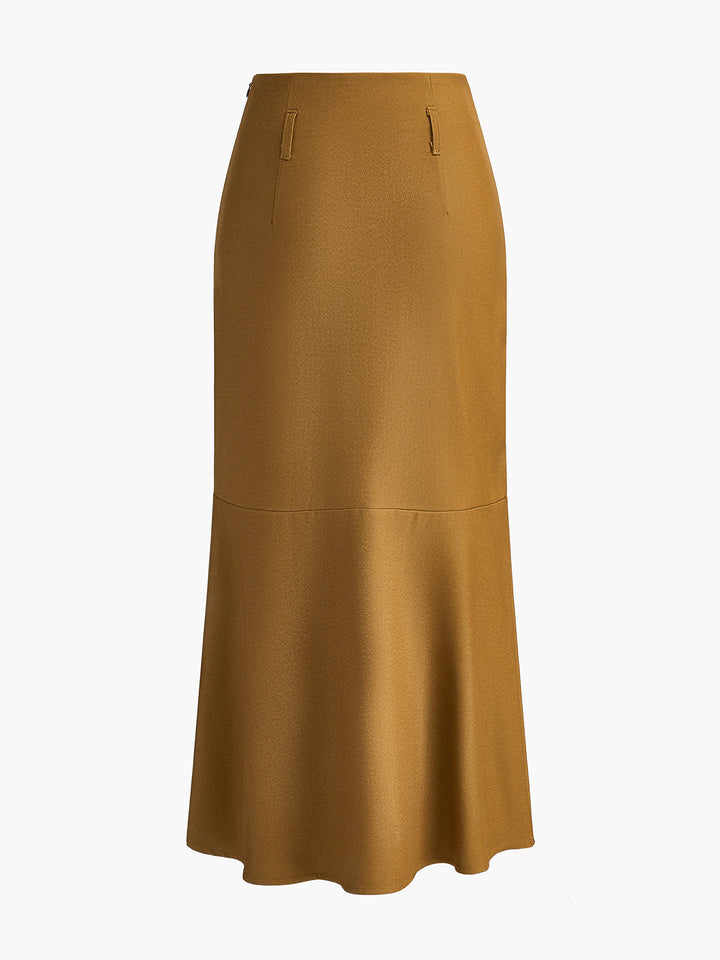 Minimalist Plain Skirt Without Belt  Liora Lane Boutique Skirts