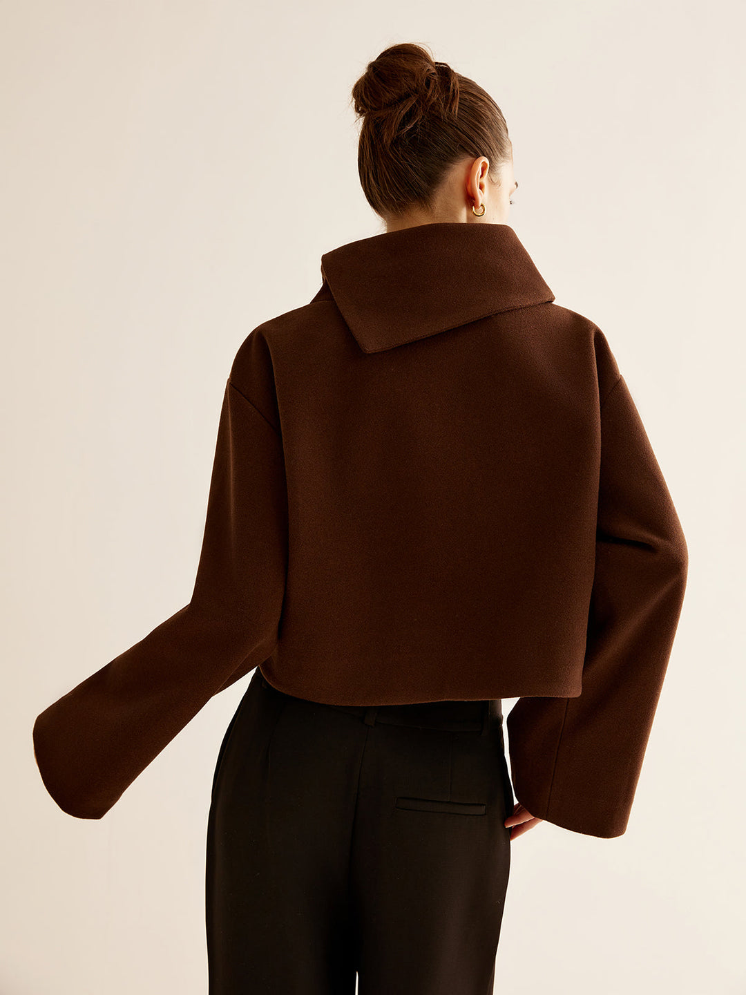 Plain Turtleneck Tweed Top  Liora Lane Boutique Wool Coats