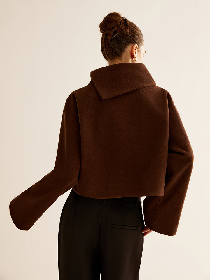 Plain Turtleneck Tweed Top  Liora Lane Boutique Wool Coats