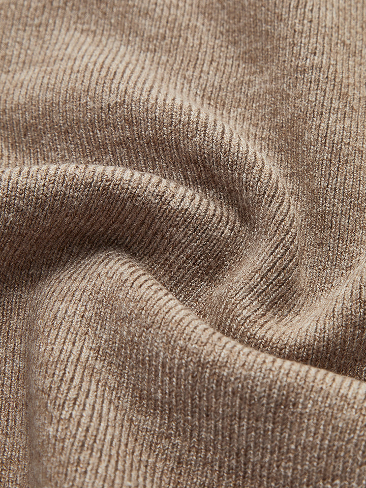 Asymmetric Patchwork Long Sleeve Mock Neck Knit Top  Liora Lane Boutique Knit Tops