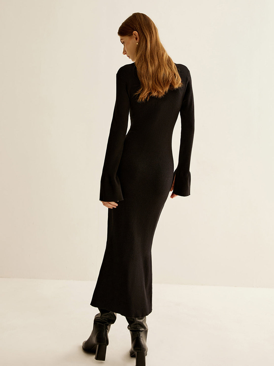 V-Neck Slim Lapel Sweater Dress  Liora Lane Boutique Sweater Dresses