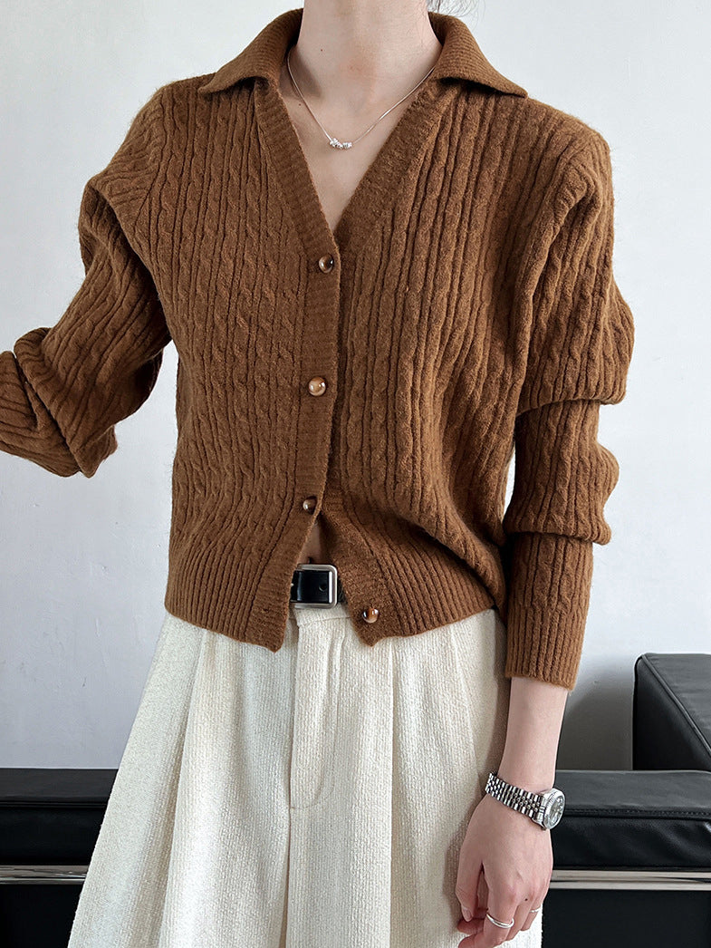 Lapel Button Short Cardigan  Liora Lane Boutique Cardigans