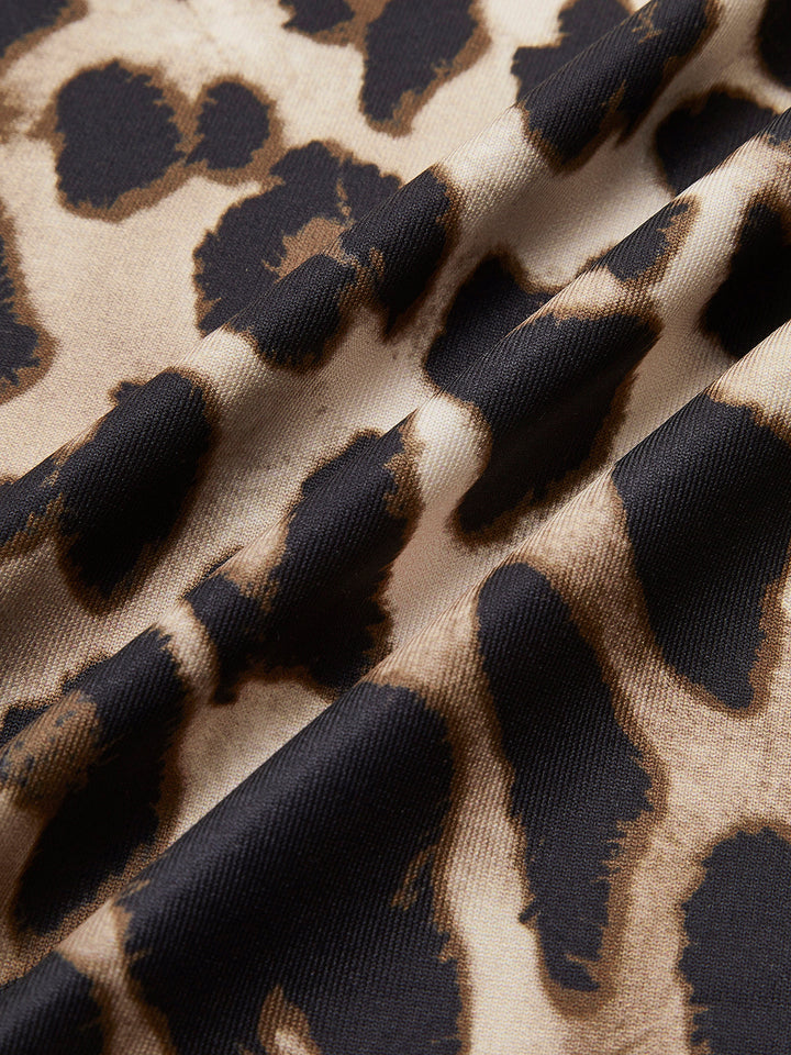 Leopard Printed Open Back Tie Dress  Liora Lane Boutique Dresses