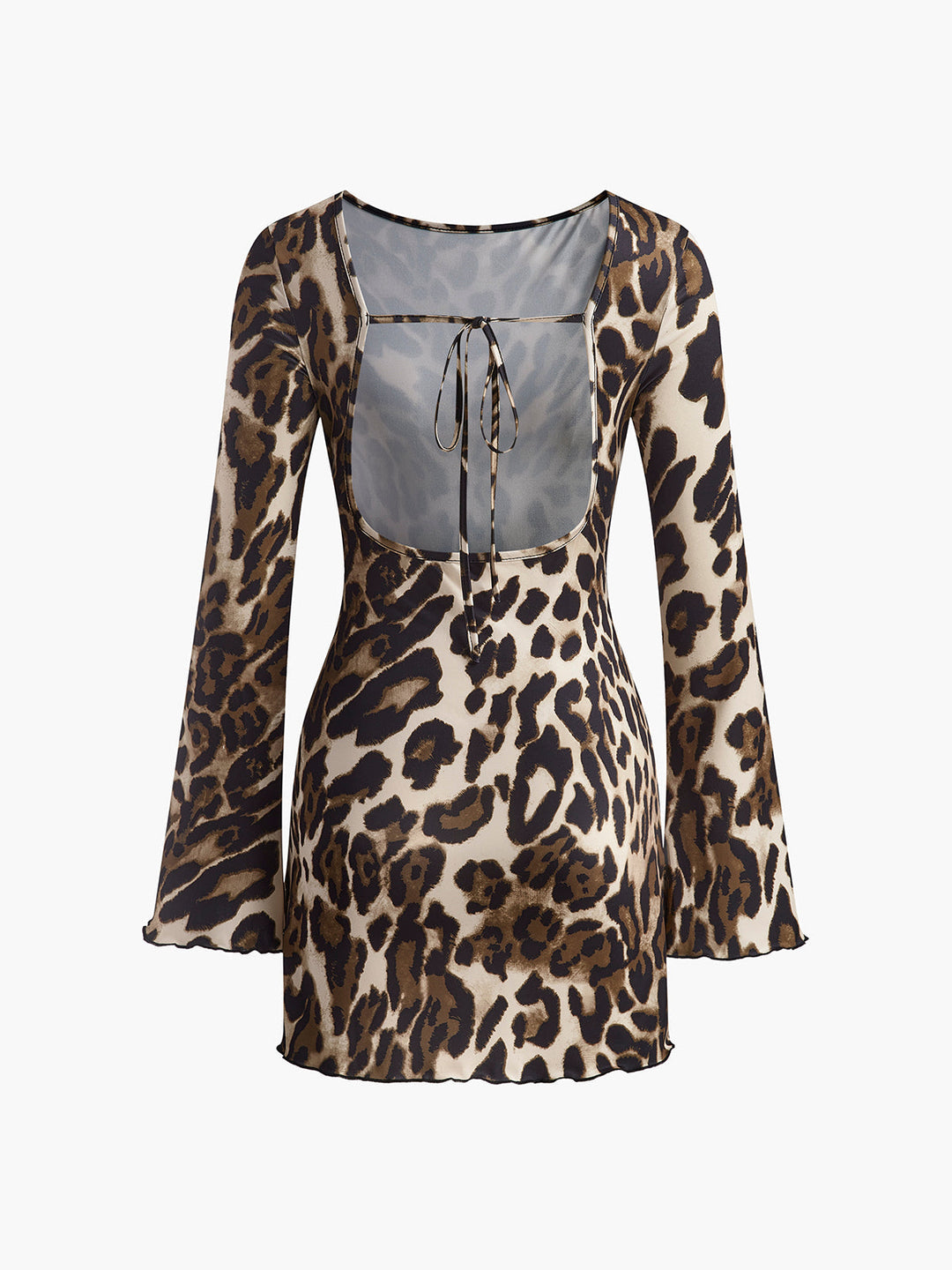 Leopard Printed Open Back Tie Dress  Liora Lane Boutique Dresses