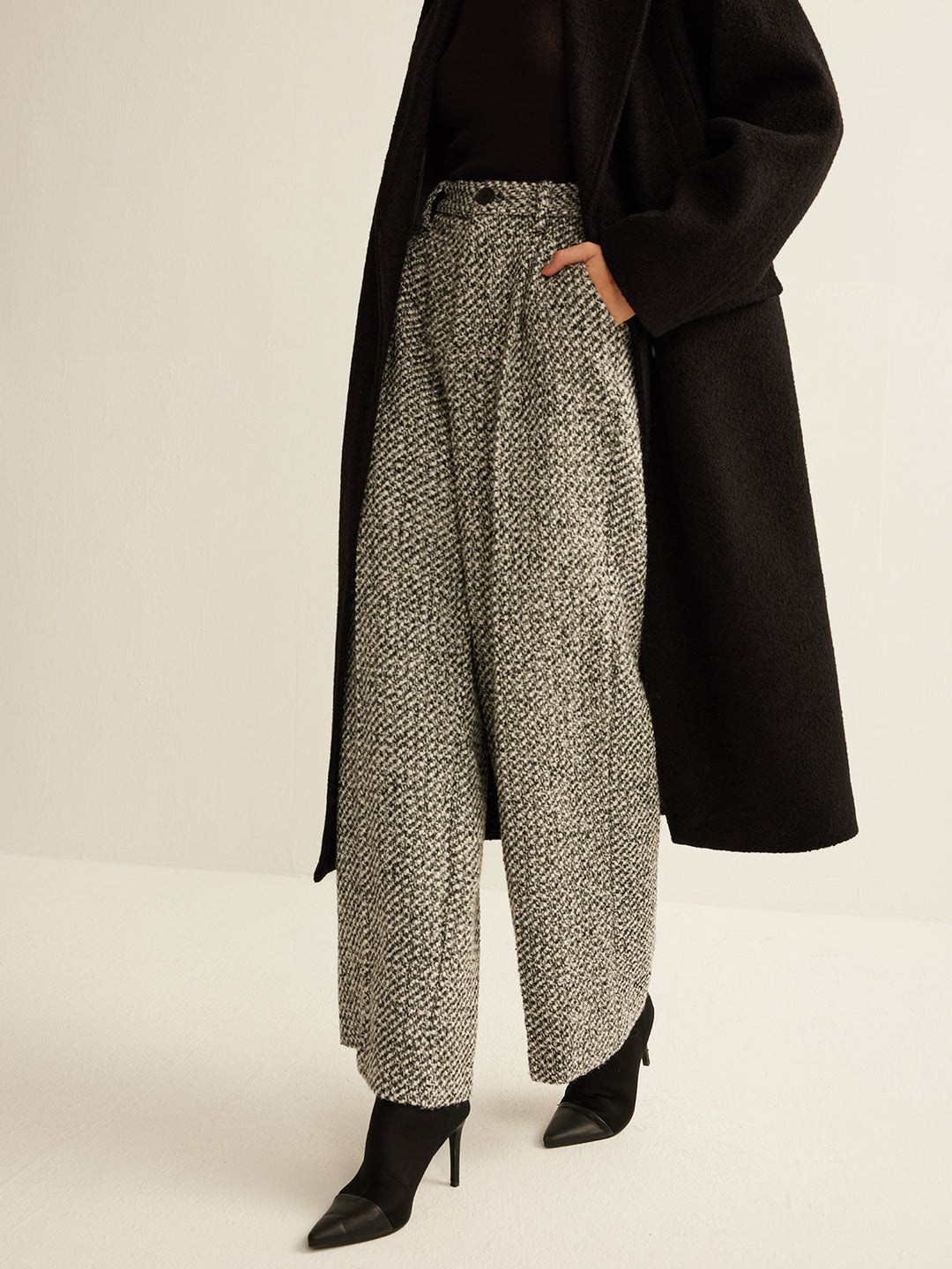 Wool-Blend Tweed Pants  Liora Lane Boutique Pants Grey / XL 66.00