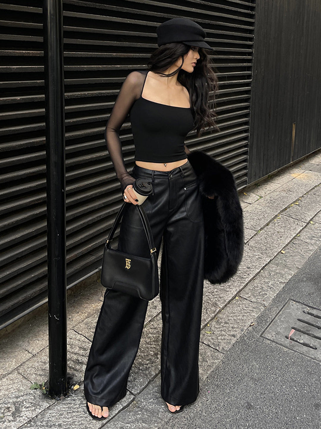 Square Neck Sheer Panel Crop T-Shirt  Liora Lane Boutique T-Shirts