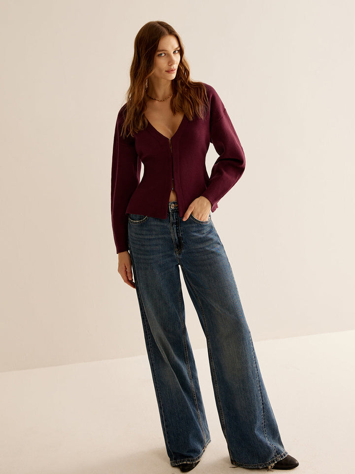V-Neck Versatile Slim Fitted Cardigan  Liora Lane Boutique Cardigans