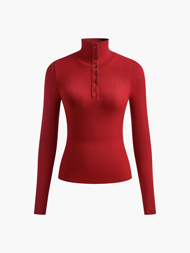 Slinky Button-up Long Sleeve Shirt  Liora Lane Boutique T-Shirts Burgundy / XL 28.00