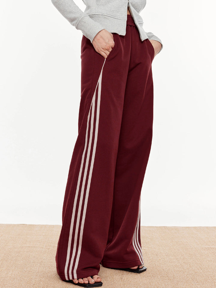 Striped Patchwork Elastic Waist Pants  Liora Lane Boutique Pants Red / XL 45.00