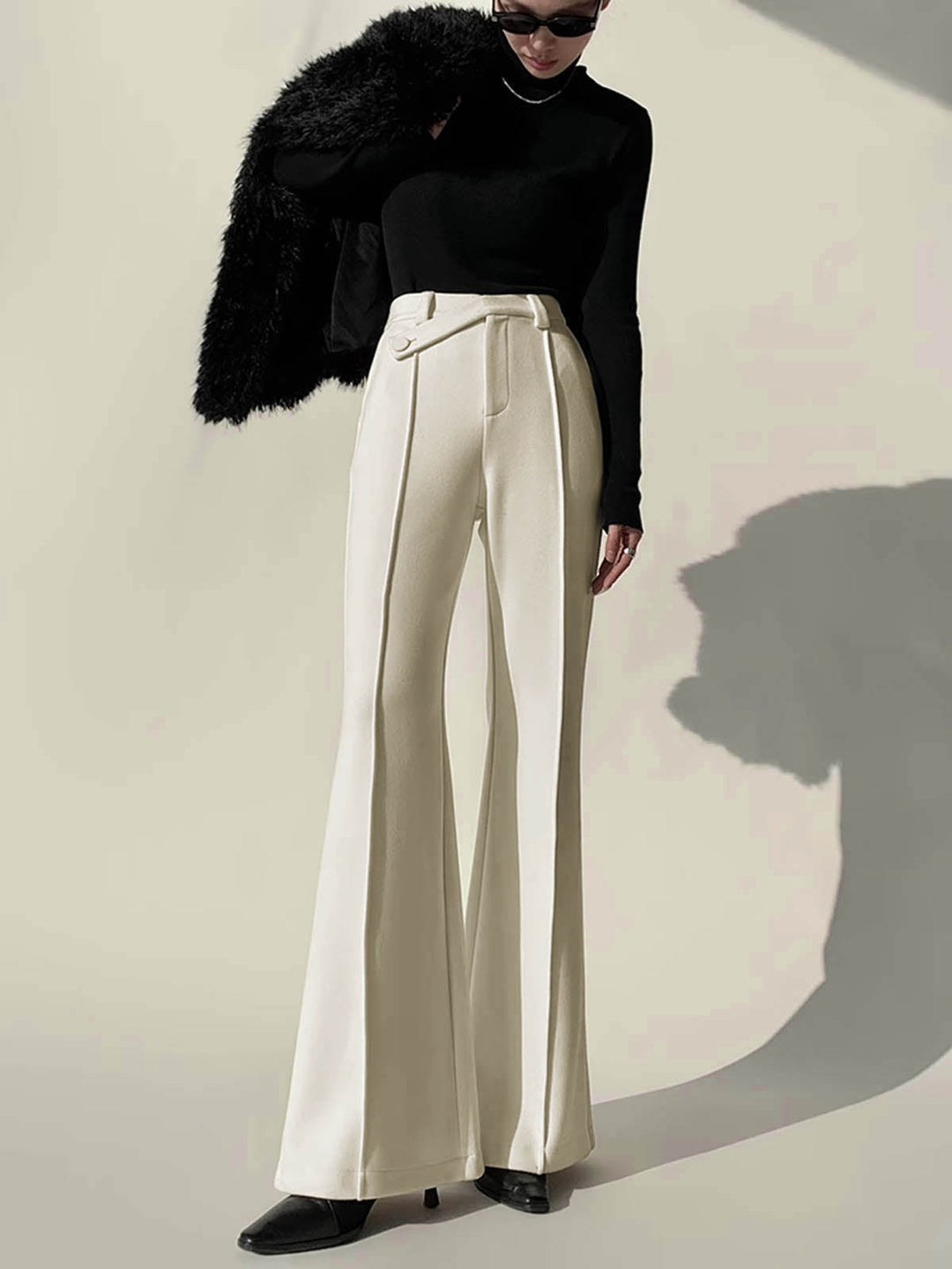 Plain High-Waist Piping Pants  Liora Lane Boutique Pants