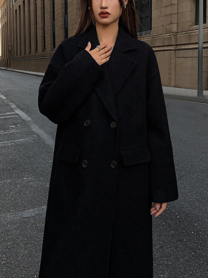 Wool-Blend Tweed Long Coat  Liora Lane Boutique Wool Coats