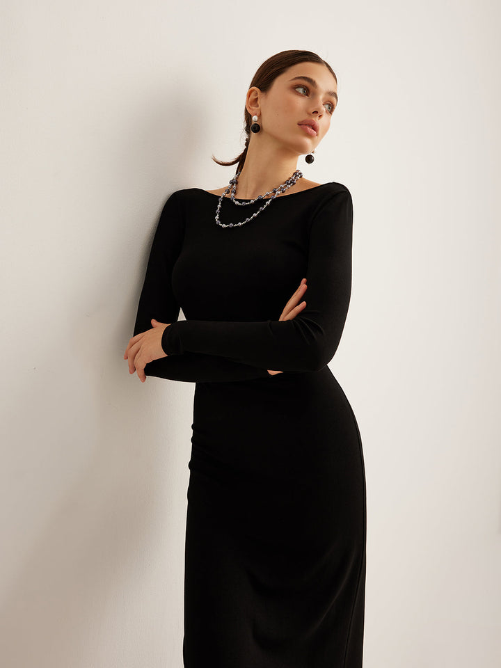 Bow Open Back Knit Dress  Liora Lane Boutique Dresses