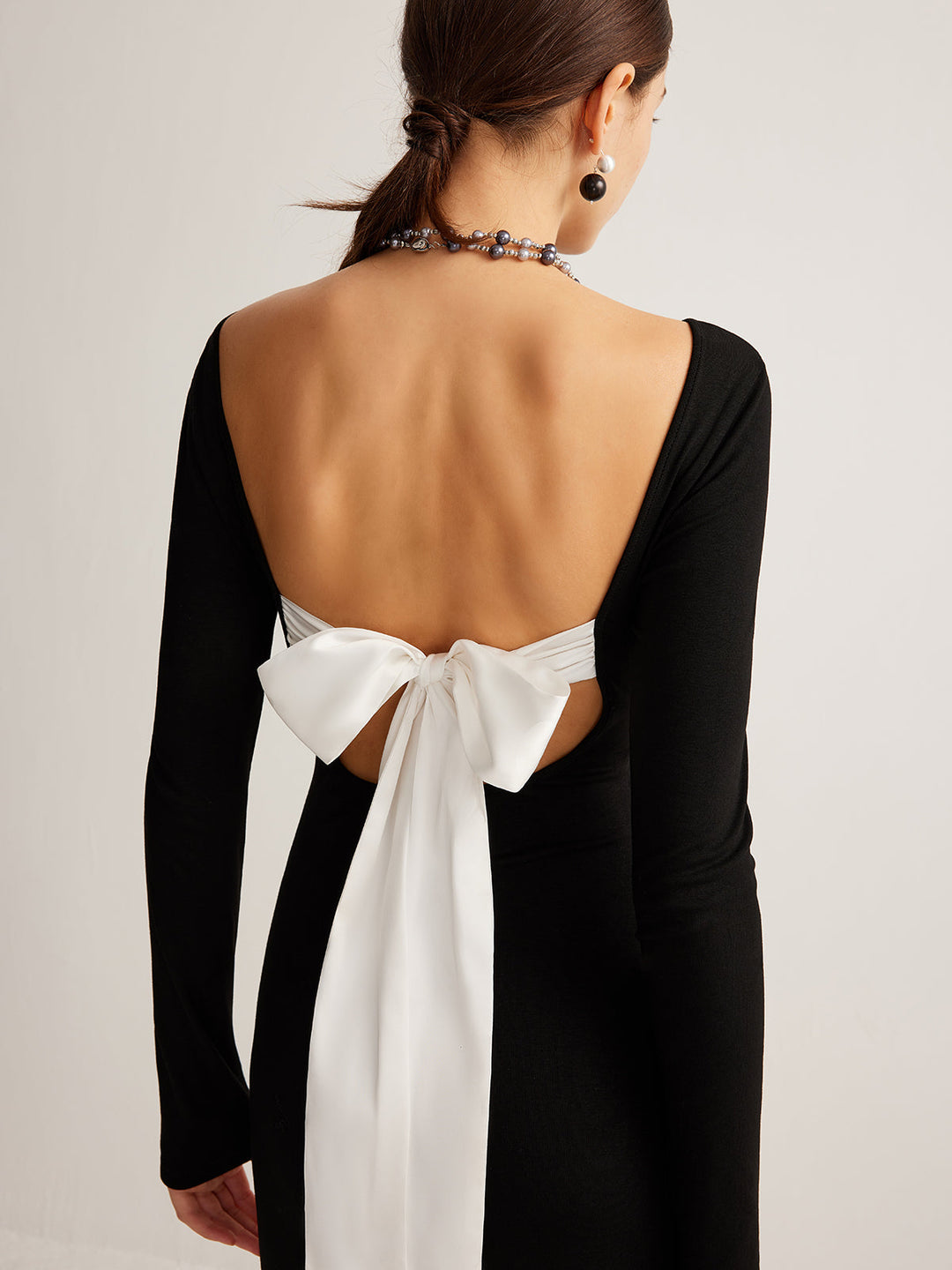 Bow Open Back Knit Dress  Liora Lane Boutique Dresses