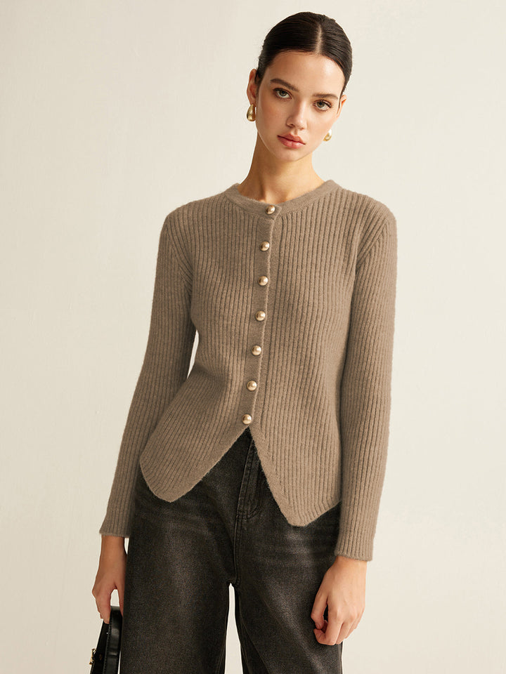 Button Down Split Cardigan  Liora Lane Boutique Cardigans Camel / XL 39.00