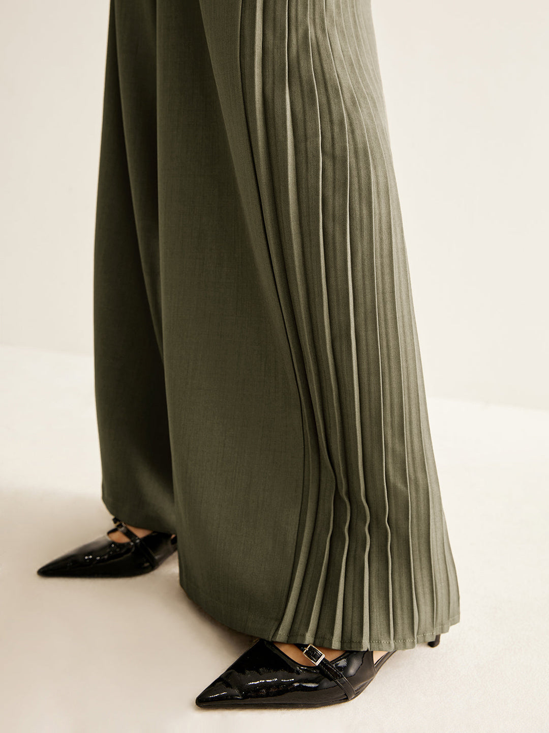 Side Pleated Wide-Leg Pants  Liora Lane Boutique Pants