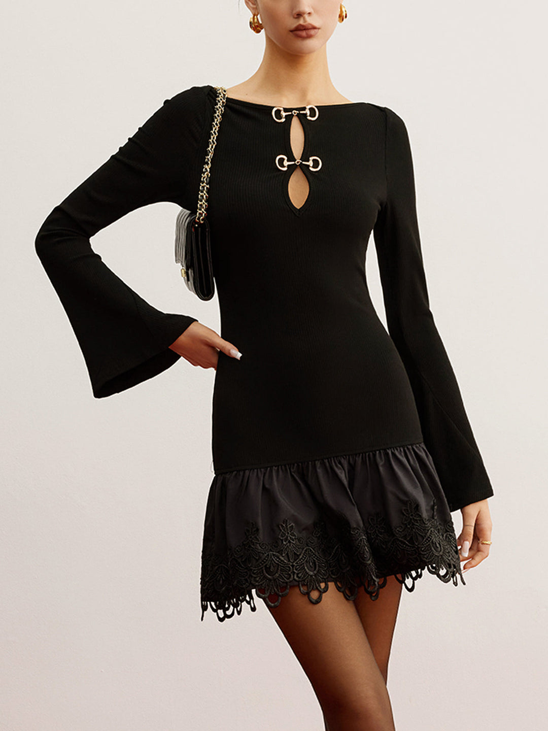 Cutout Panel Jersey Dress  Liora Lane Boutique Dresses