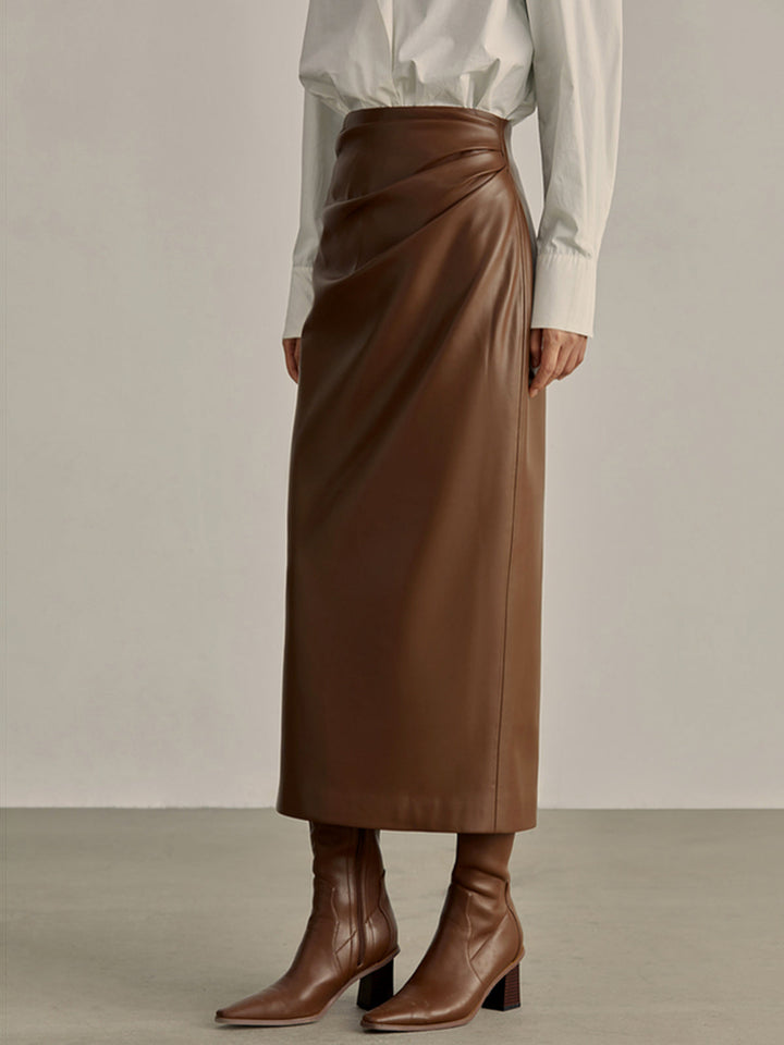 Minimalist PU Leather Skirt  Liora Lane Boutique Skirts