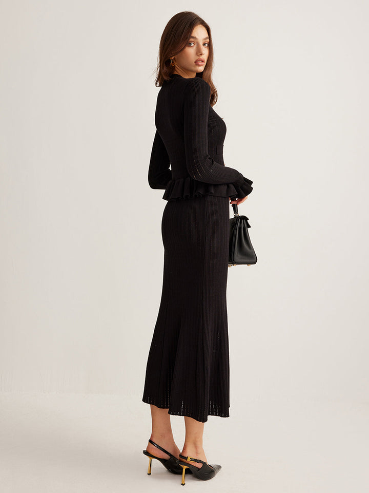 Ruffle Slim Sweater Dress  Liora Lane Boutique Sweater Dresses