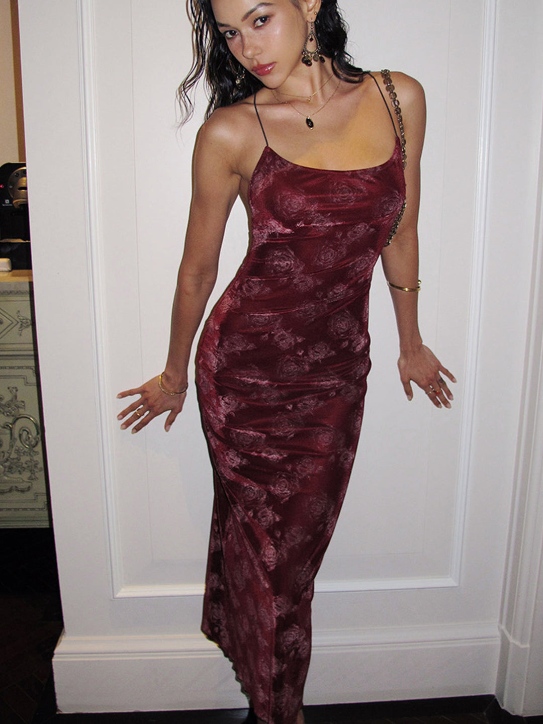 Rose Velvet Cami Dress  Liora Lane Boutique Dresses