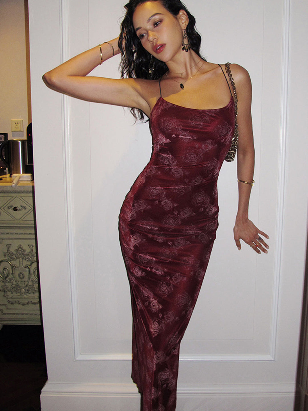 Rose Velvet Cami Dress  Liora Lane Boutique Dresses