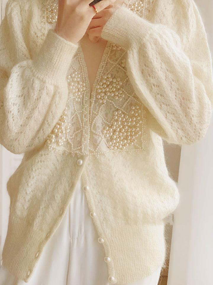 Romance Pearl Beaded Cardigan  Liora Lane Boutique Cardigans