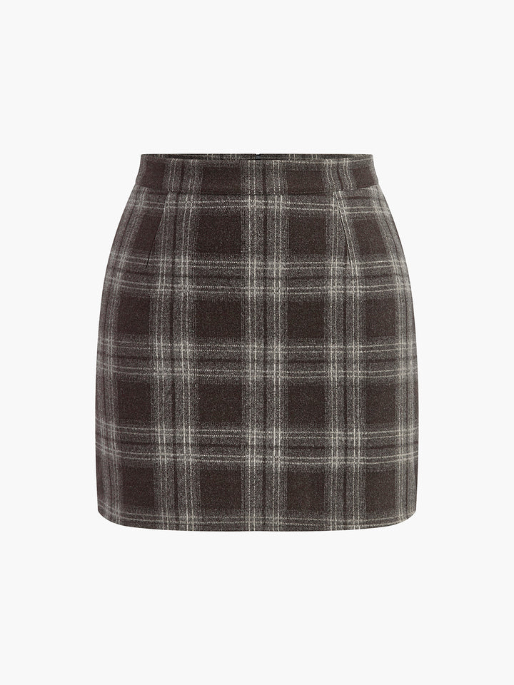 Plaid Tweed Mini Skirt  Liora Lane Boutique Skirts