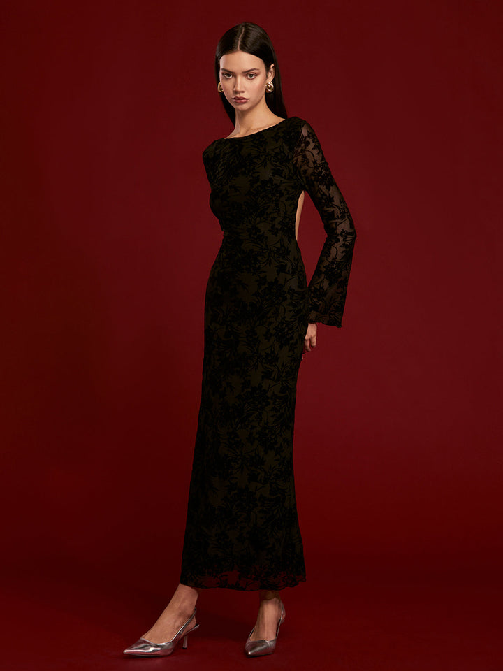 Tie Backless Velvet Dress  Liora Lane Boutique Dresses