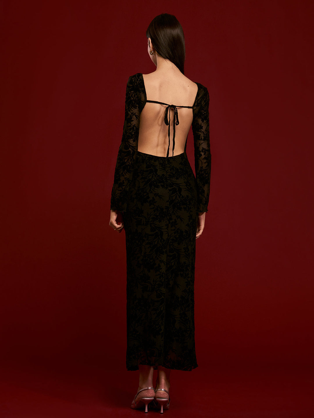 Tie Backless Velvet Dress  Liora Lane Boutique Dresses