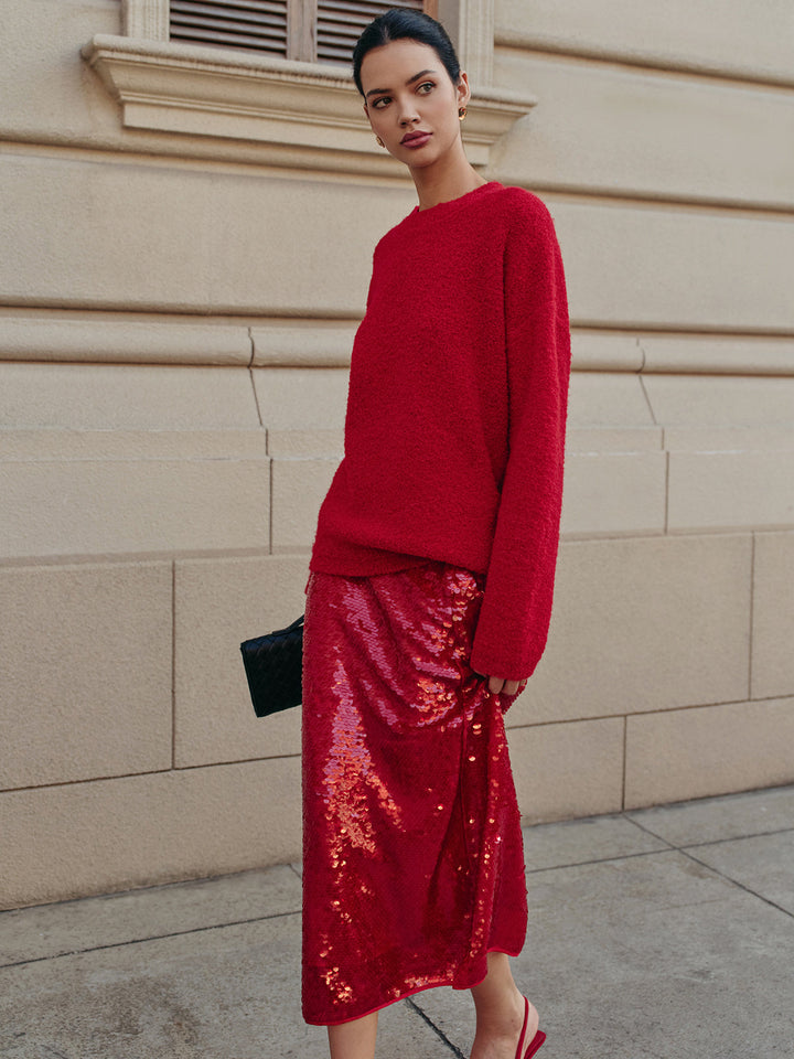 Elegant Plain Sequins Skirt  Liora Lane Boutique Skirts
