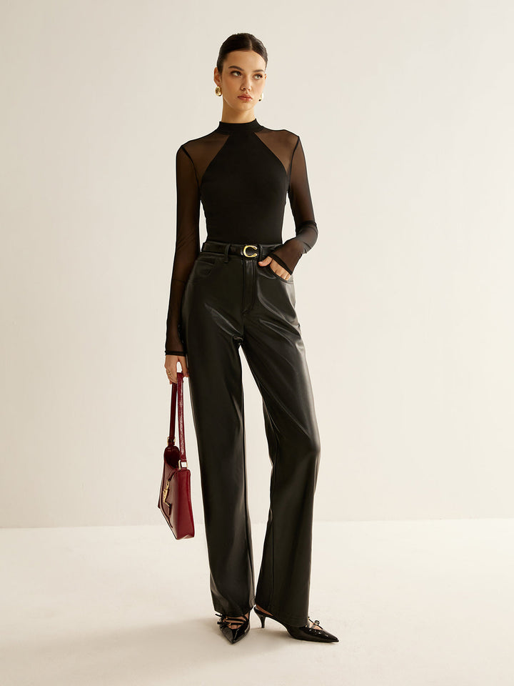 Sheer Long Sleeve Jersey Top  Liora Lane Boutique T-Shirts