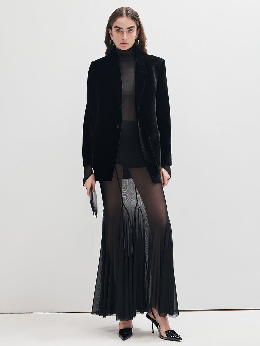 Mock Neck Sheer Mesh Thin T-Shirt  Liora Lane Boutique T-Shirts
