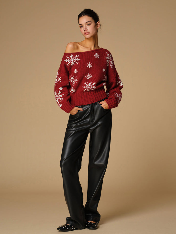 Asymmetrical Snowflake Knit Top  Liora Lane Boutique Knit Tops