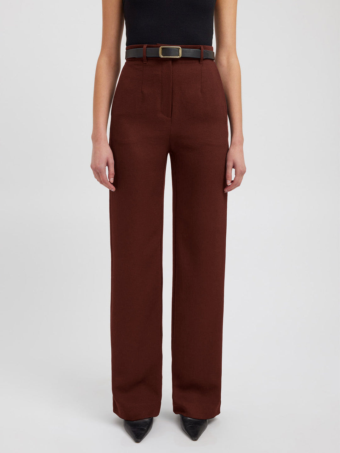 Business Casual Pockets Straight Pants  Liora Lane Boutique Pants Burgundy / XL 48.00