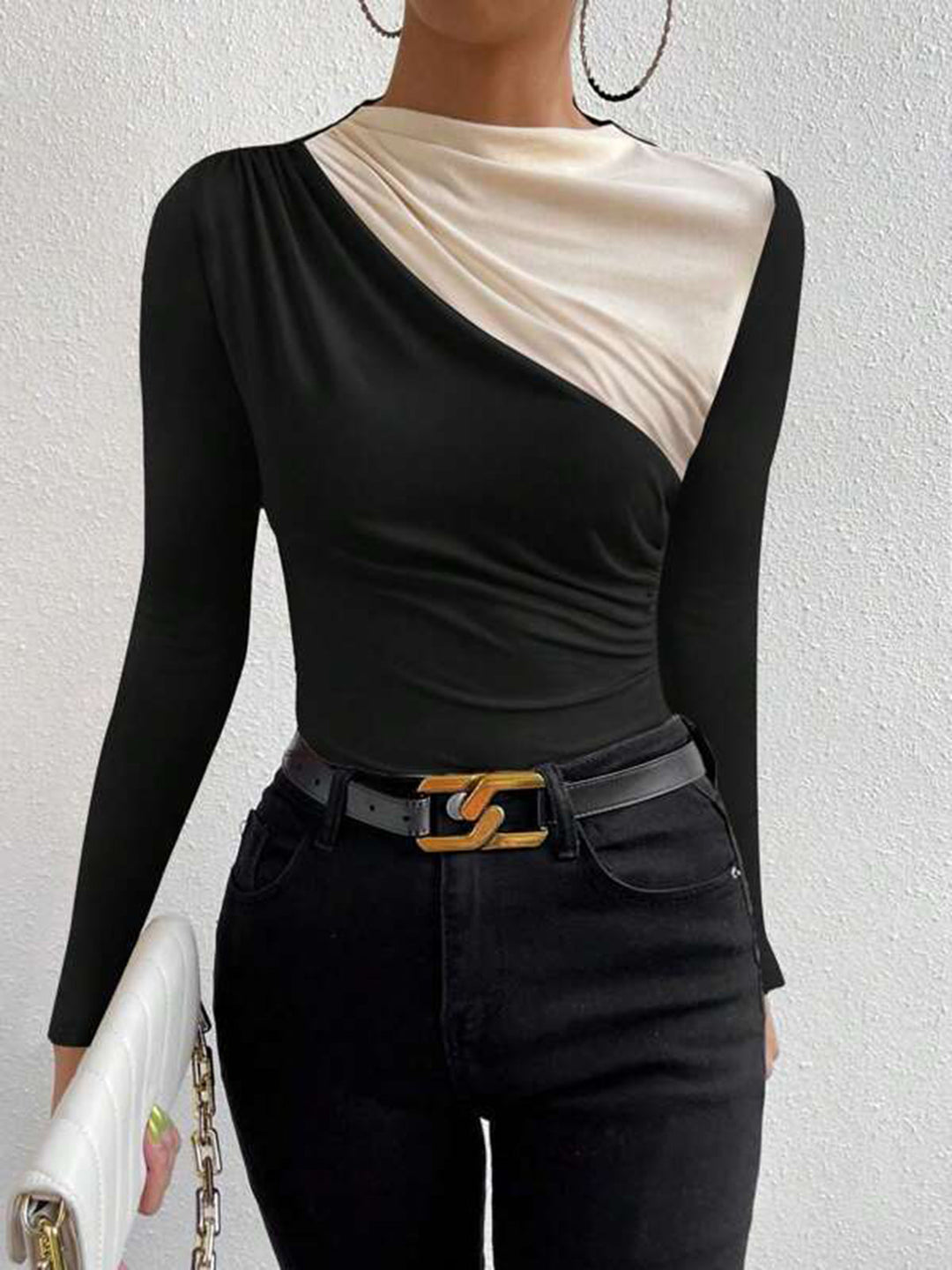 Color Block Long Sleeve T-Shirt  Liora Lane Boutique T-Shirts