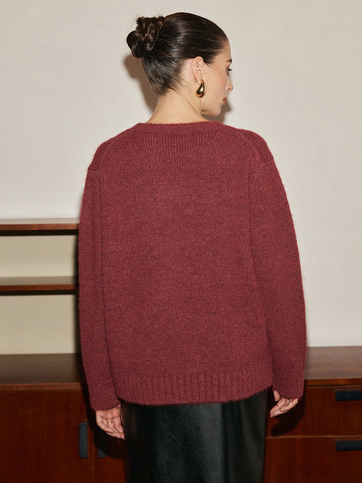 Adjustable Scarf Wool-Blend Sweater  Liora Lane Boutique Sweaters
