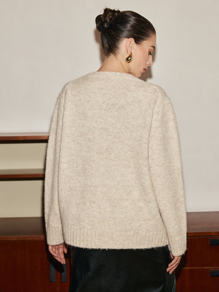Adjustable Scarf Wool-Blend Sweater  Liora Lane Boutique Sweaters