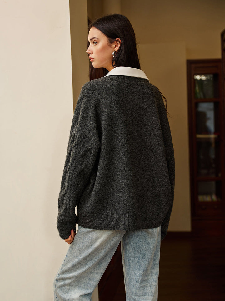 2 in 1 Twist Polo Sweater  Liora Lane Boutique Sweaters
