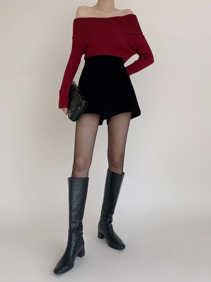 Velvet Wide-Leg Shorts  Liora Lane Boutique Shorts