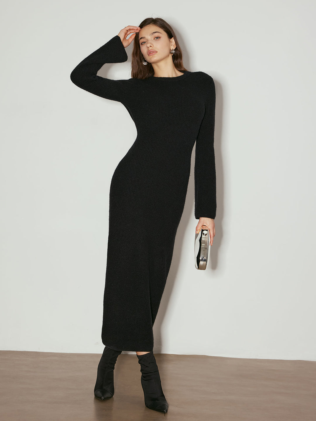 Tie Neck Open Back Long Dress  Liora Lane Boutique Dresses