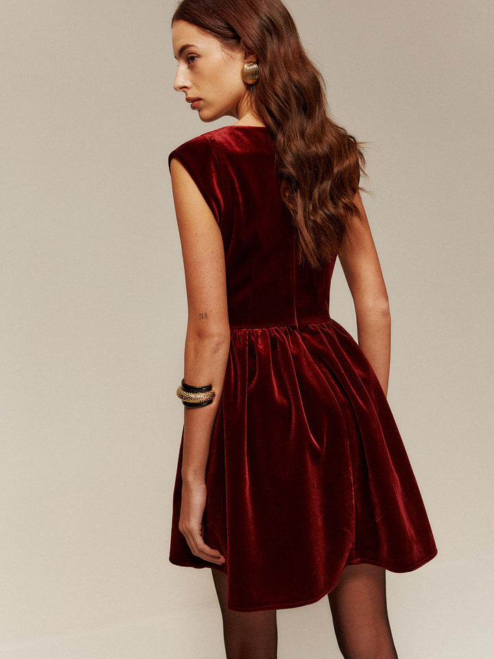 Velvet Pleated Tank Short Dress  Liora Lane Boutique Dresses