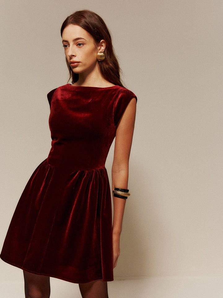 Velvet Pleated Tank Short Dress  Liora Lane Boutique Dresses