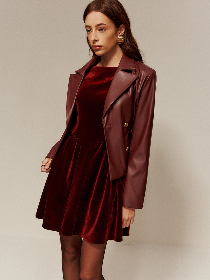 Velvet Pleated Tank Short Dress  Liora Lane Boutique Dresses