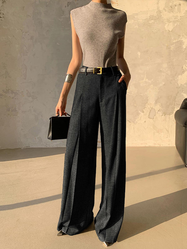 High Waist Pleated Pants Without Belt  Liora Lane Boutique Pants Black / XL 64.00