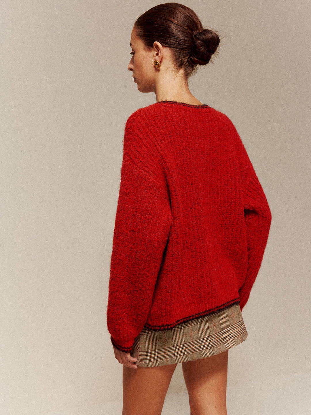 Contrast Trim Pockets Button Cardigan  Liora Lane Boutique Cardigans