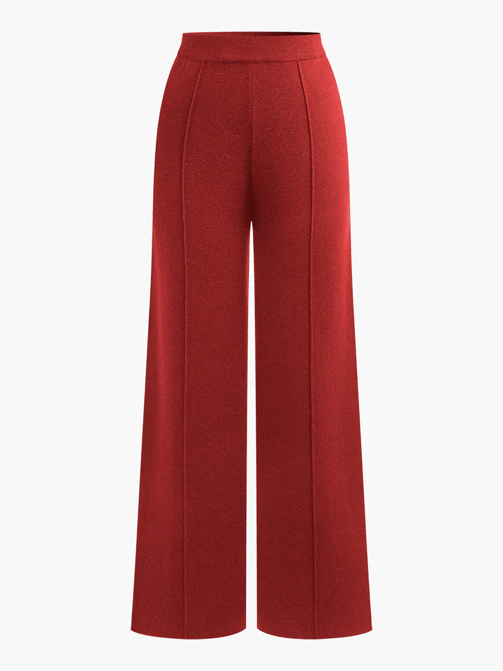 Wool-Blend Piping Pants  Liora Lane Boutique Sweater Pants Red / XL 44.00