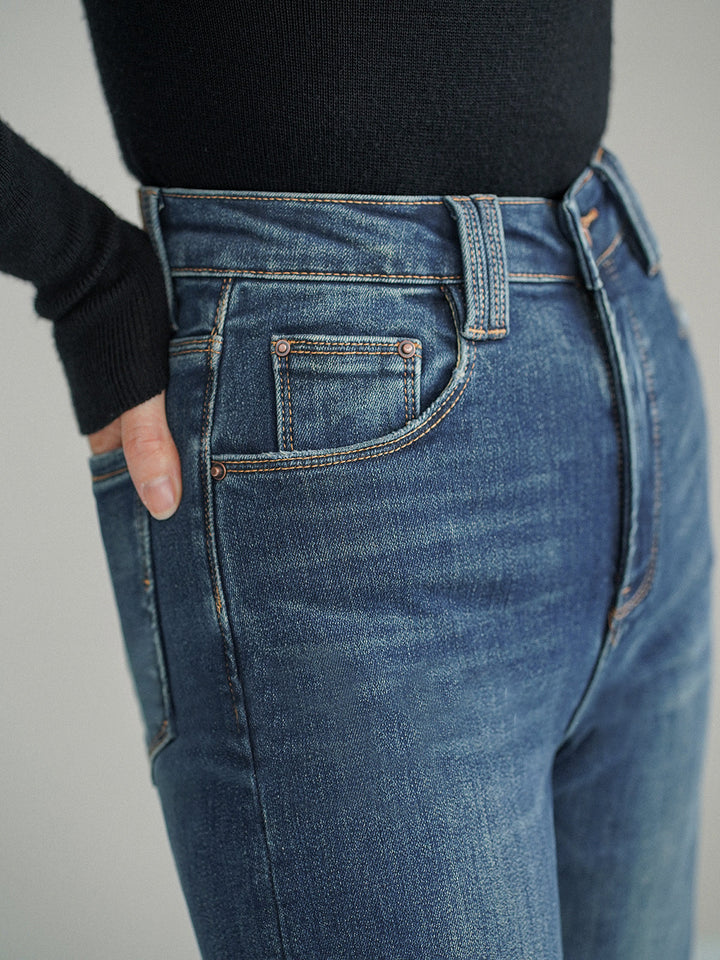 Mid-Waist Bootcut Denim Jeans Without Belt  Liora Lane Boutique Jeans