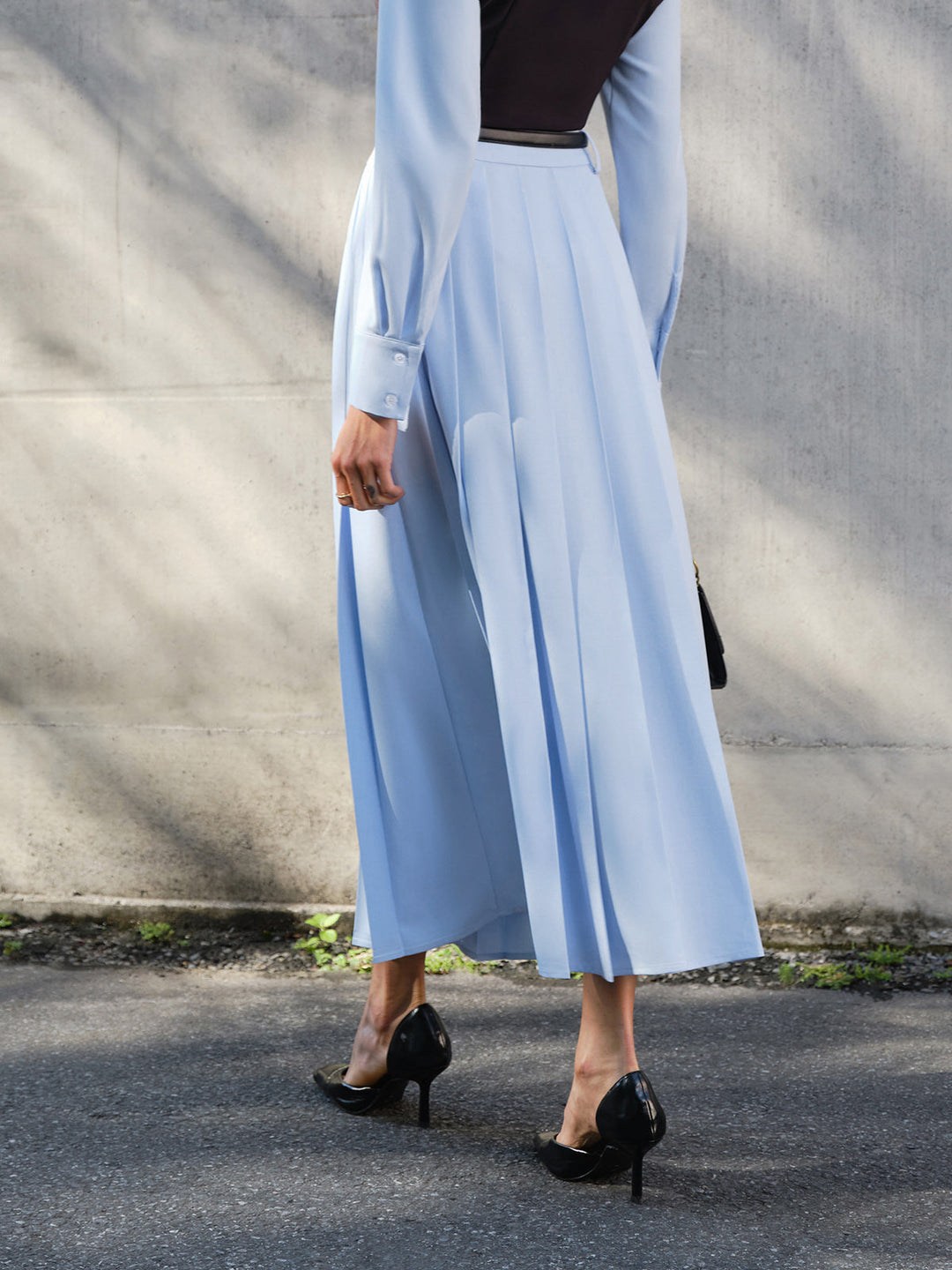 Minimalist Pleated Skirt Without Belt  Liora Lane Boutique Skirts